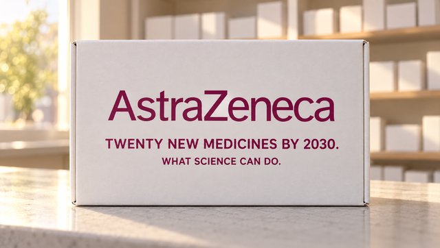 The carton printed with the AstraZeneca wordmark